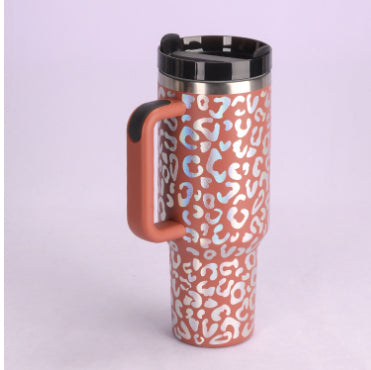40 Oz Tumbler With Handle Straw Insulated, Stainless Steel Gifts For Valentines Lovers Suitable For Car Gym Office Travel