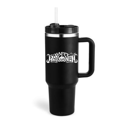40 Oz Tumbler With Handle Straw Insulated, Stainless Steel Gifts For Valentines Lovers Suitable For Car Gym Office Travel